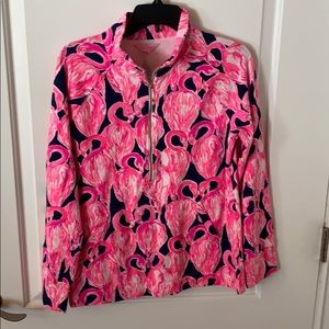 Lily Pulitzer Flamingo Half ZIP Pullover Medium